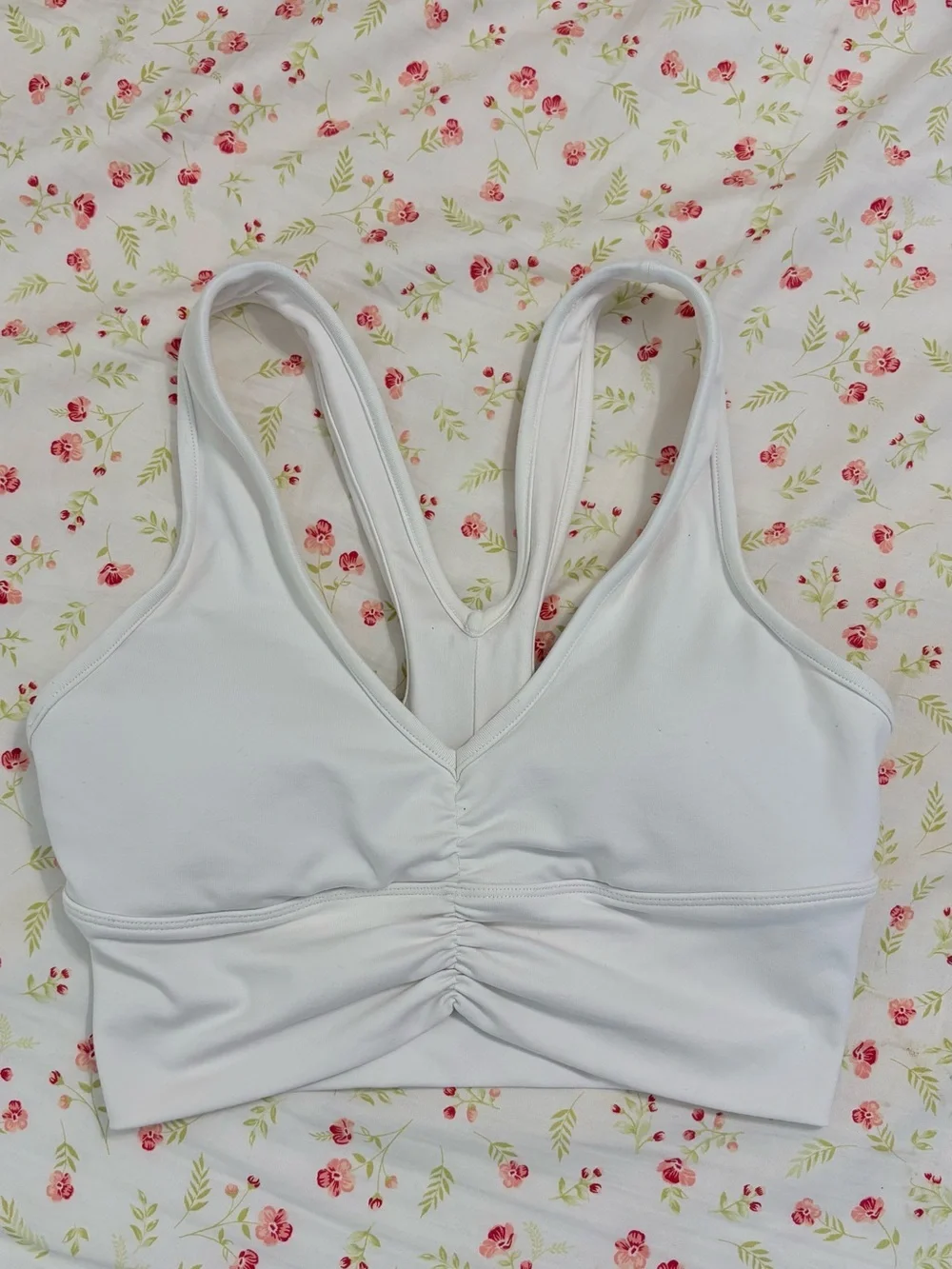 ALO Yoga Wild Thing Padded Racerback Sports Bra in white size XS